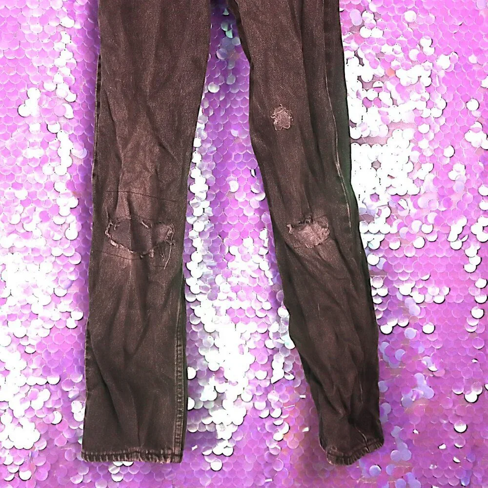 BLACK DISTRESSED JEANS 29x32 Levi's *FLAWED* 550 Relaxed Straight Casual Grunge